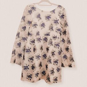 Athena Procopiou Blue & White Babydoll Mini – French Fairytale Boho Dress Small